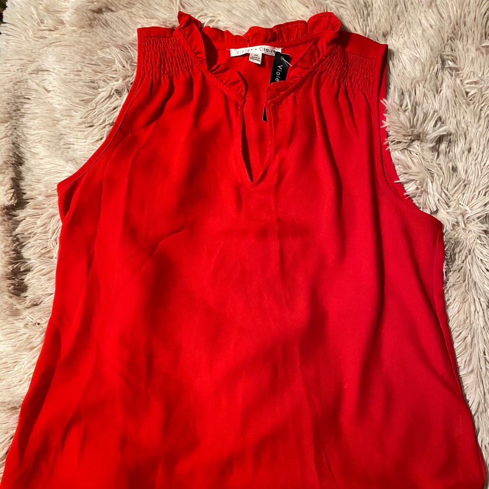 Violet & Claire Red Sleeveless Top